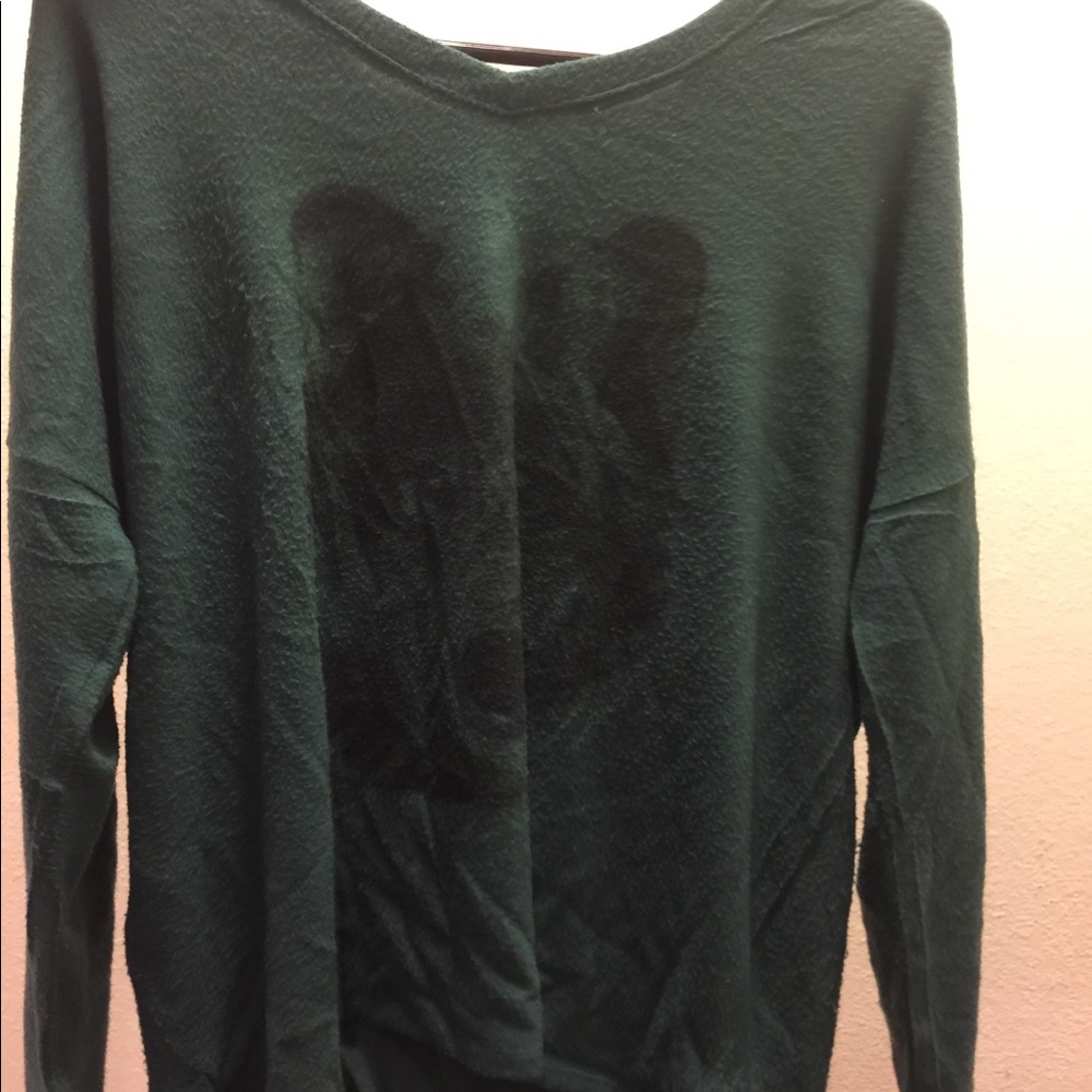 Green V neck sweater